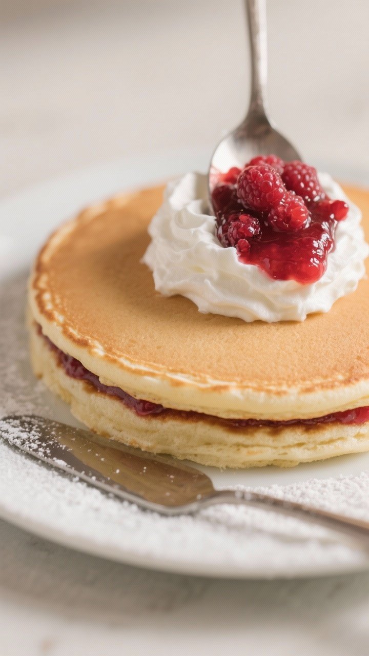 Close-up detail — Layering the gateau: Extreme close-up of a just-assembled layer showing a tender