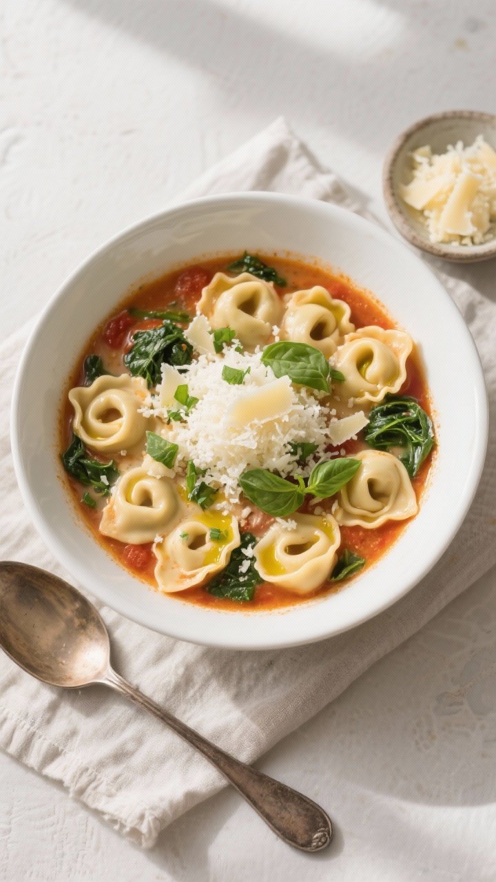 Tasty top view — hearty bowl ready to serve: Overhead shot of a wide, shallow white bowl filled wi