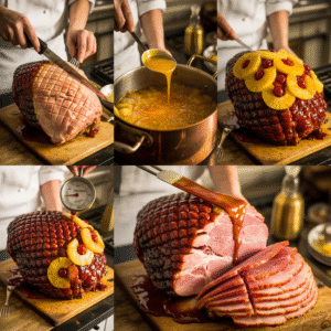  Cuban style hamón with pineapple glaze.