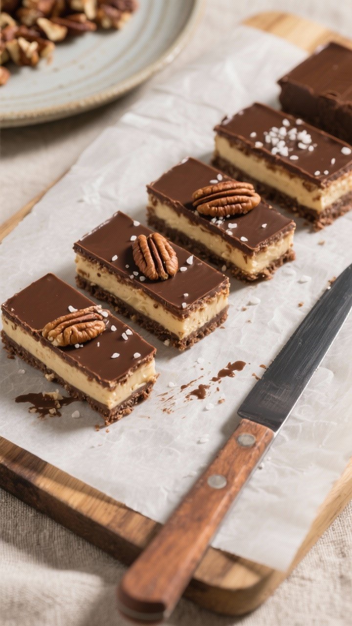 5-inch pieces on a parchment-lined board, some with chopped toasted pecans folded in and a light spr