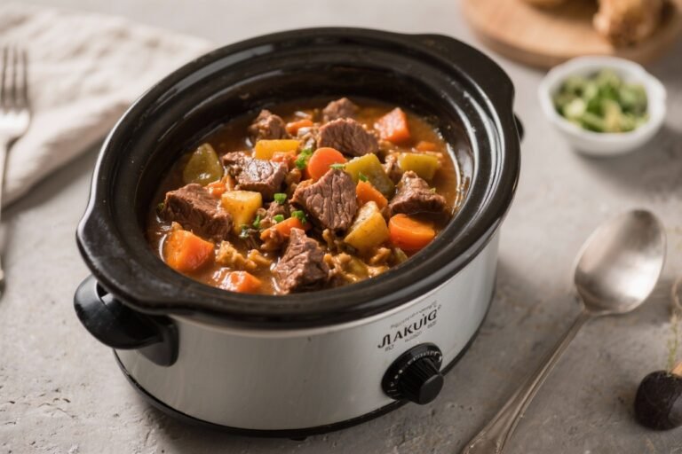 Simple Slow Cooker Beef and Vegetable Stew Recipe | Rich & Flavorful