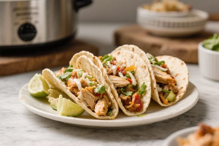 Flavorful Slow Cooker Chicken  Tacos Made for Stress Free Evenings