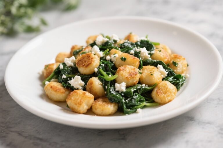 Crispy Gnocchi With Spinach and Feta – Simple, Golden, and Satisfying