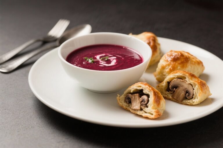 The Ultimate Guide to Preparing Beetroot Soup with Savory Mushroom Pastries