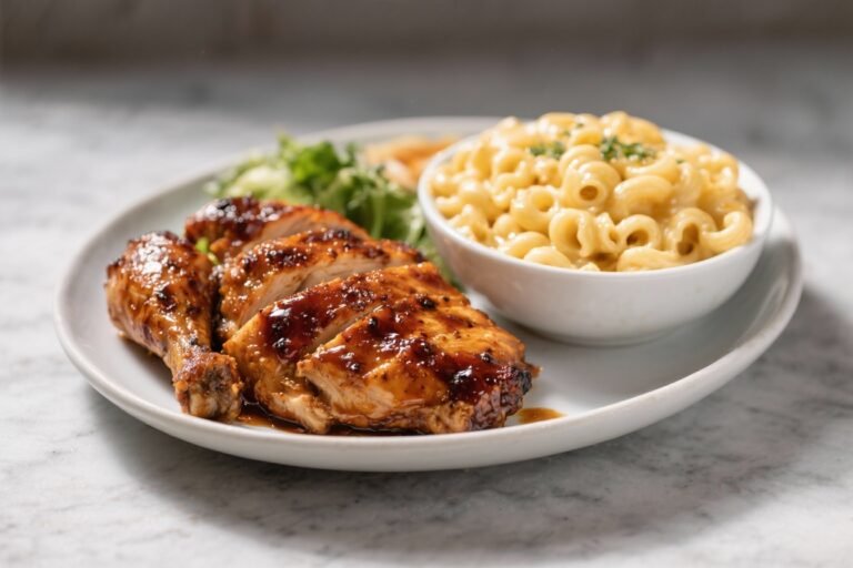 Easy High Protein BBQ Chicken Mac and Cheese
