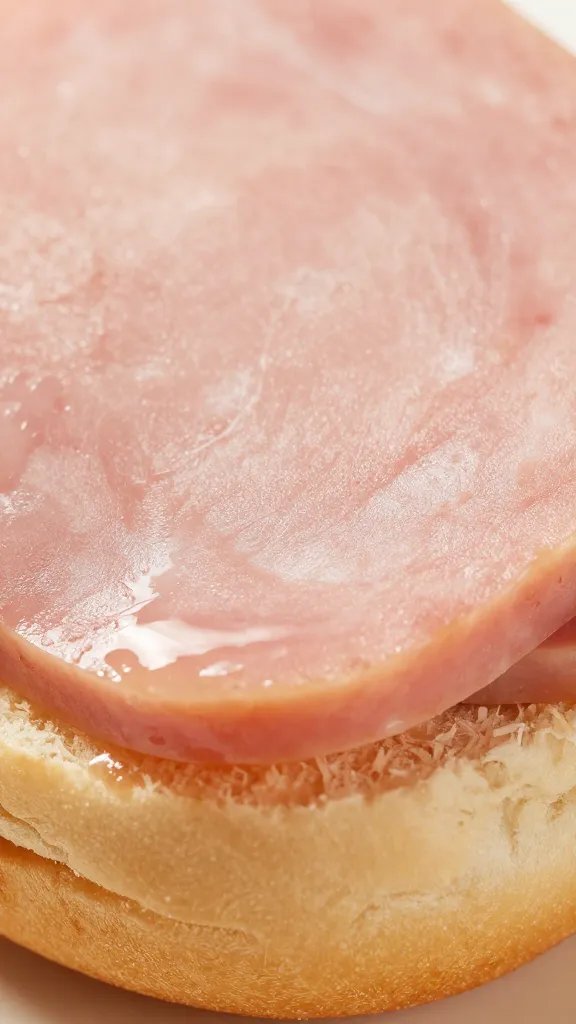 macro shot of a single ham slider glaze shine on bun